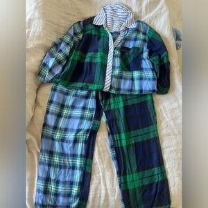 NWT Aerie Blue and Green Plaid Long Sleeve Pajamas Sizes S + M